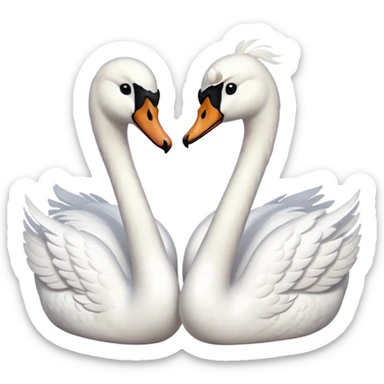 Swan couple love sticker