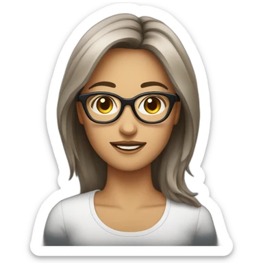 Femme brune avec lunette sticker