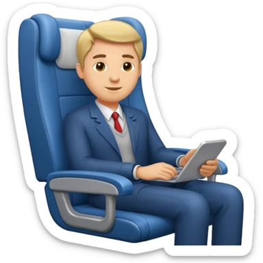 man passanger in plane seat sticker