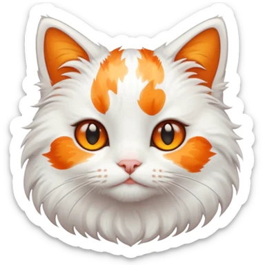 gato blanco con manchas naranjas aesthetic sticker