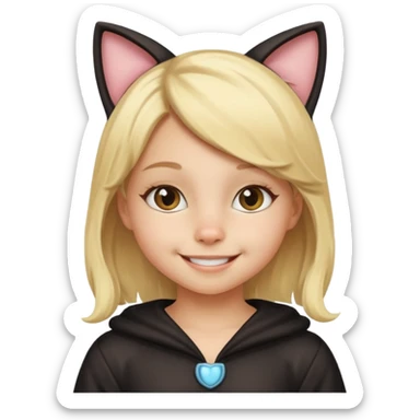 blonde girl kid in cat costume sticker