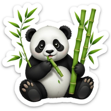 panda eating bamboo sticker