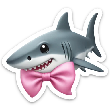 shark with a cute pink bow sticker
