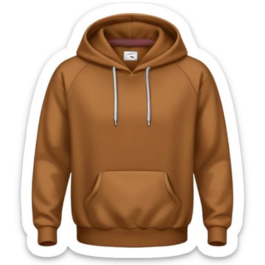 A brown hoodie no human and no zipper nothing on the fornt I like the last one  sticker