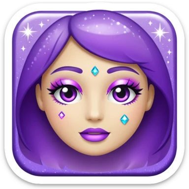 glitter purple remedy sticker