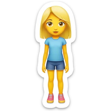 young girl full body yellow skin sticker