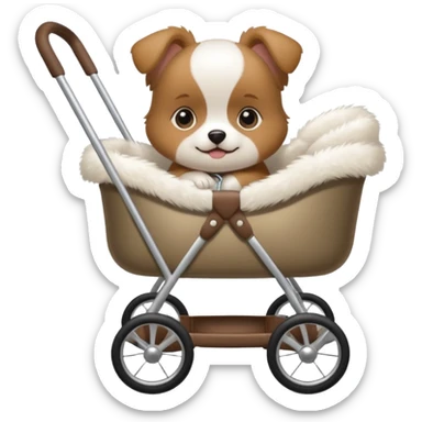 Stroller in puppy sticker