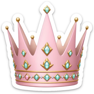 white and pastel pink crown with sparkles sticker