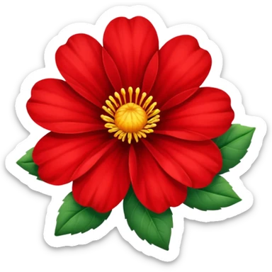 Red flower sticker