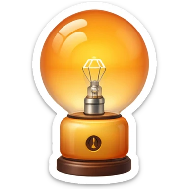 Lamp with warm glow sticker