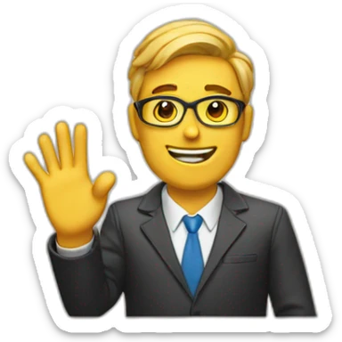 guy Geek waves his hand sticker