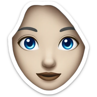 dark female gray wolf blue eyes  sticker