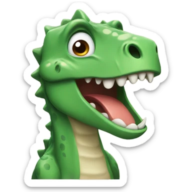 Crying dinosaur sticker