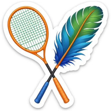 pajaro con cola en forma de raqueta color verde azul naranja sticker