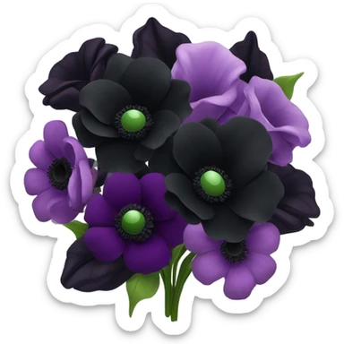 Black flowers bouqet sticker