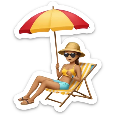 persona poniendo toldo sticker