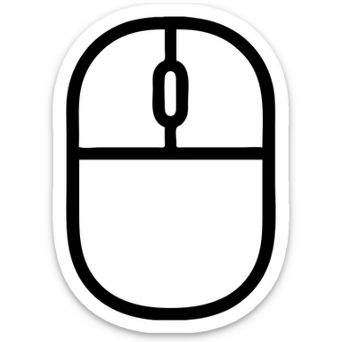 mouse, modern icon style, simple and clear lines, minimal color, easily recognizable silhouette sticker