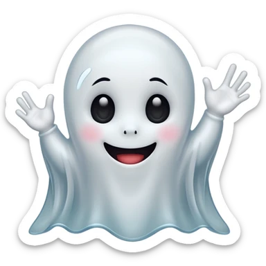 little cute ghost saying hello sticker