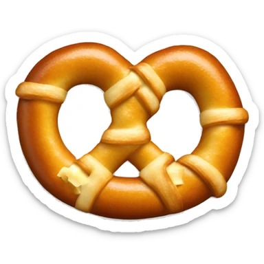 Pretzel with chesse sticker