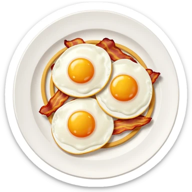 Fried Eggs and bacon in a plate sticker
