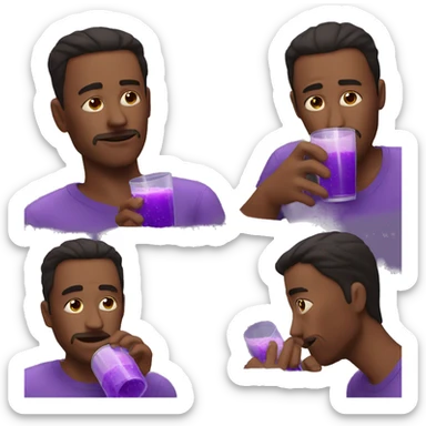man drinking purple juice dizzy sticker