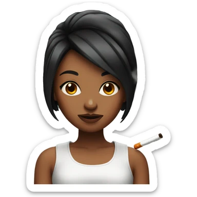 girl with red and black hair smoking sticker