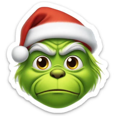 grinch wearing a Santa hat  sticker