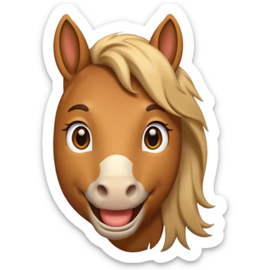 iOS looking horse mixed with a human portrait emoji sticker