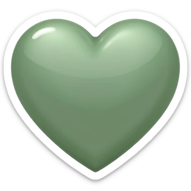 sage green heart with transparent bg  sticker