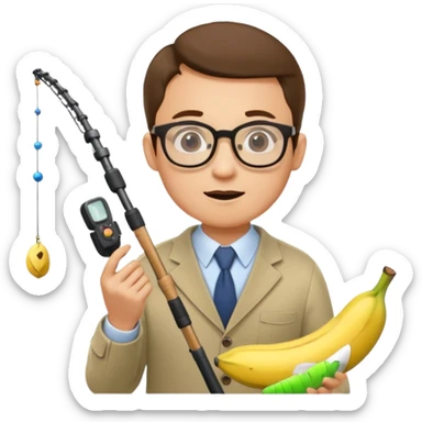 Make accountant loves fishing bananas movies and comics sticker