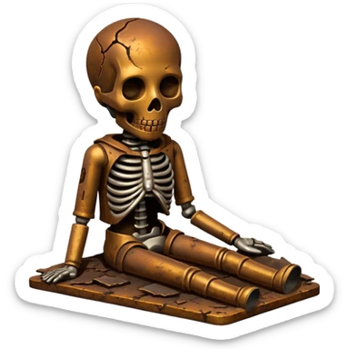 tin figure buried with a corpse sticker