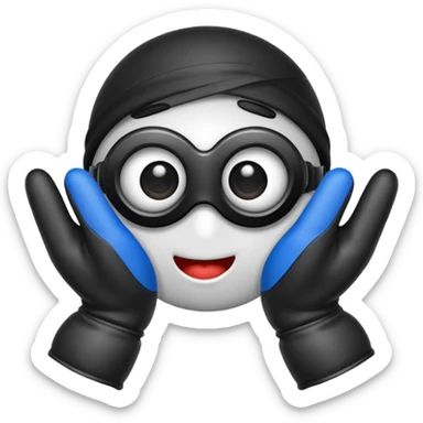 Mono tapando se los ojos con guantes sticker