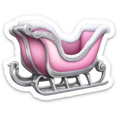  pink sleigh silver trim sticker