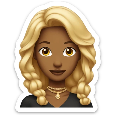 blonde caramel skinned girl with necklace sticker