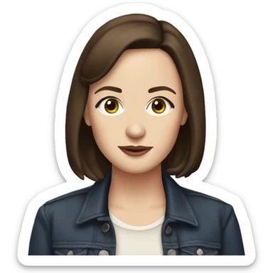 a brunette singer looking like rory gilmore sticker