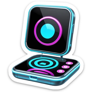 Shiny advanced futuristic Cyberpunk gadget sticker