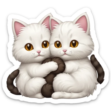 a cute cat couples sticker