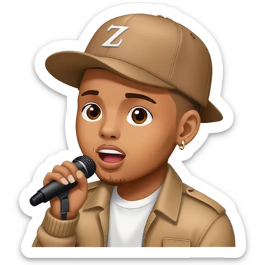 Photo Realistic Chris Brown on stage singing  sticker