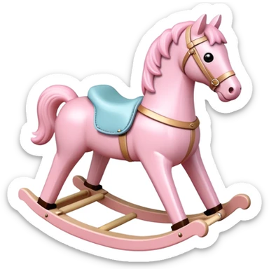 Pastel pink rocking horse toy sticker