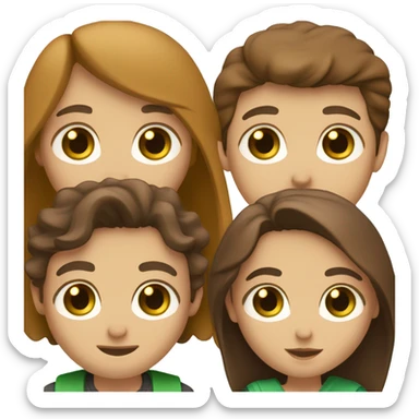 A couple with a boy with brown hair and beard and green eyes and a girl with long brown hair and brown eyes  sticker
