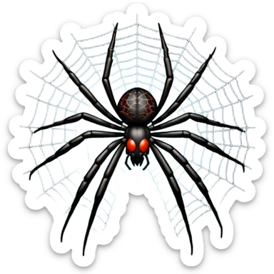 Spider on cobweb sticker
