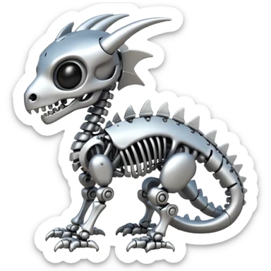 A skeleton robot dragon tiny cute sticker
