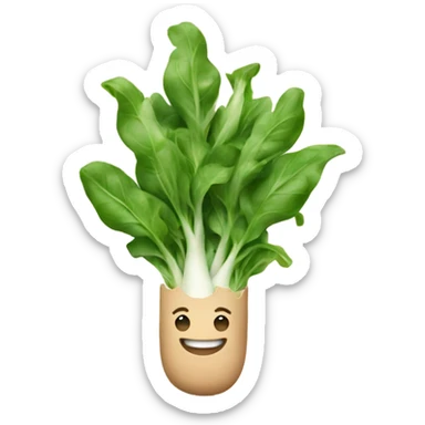 Happy arugula with hands sticker