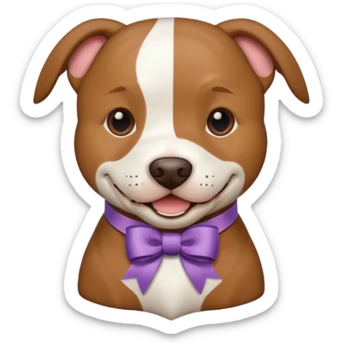 pitbull with head ribbon  sticker
