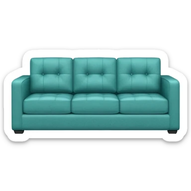 Square teal three-seater sofa  sticker