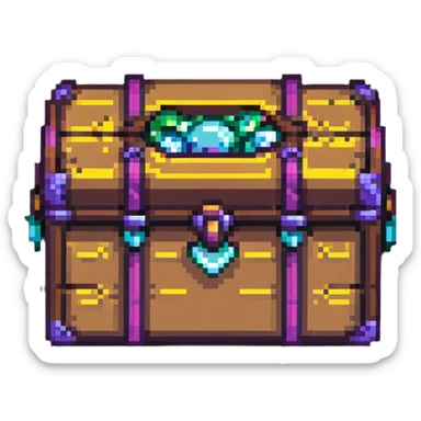 neon treasure chest sticker