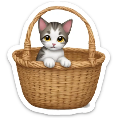 Kitten in a basket sticker