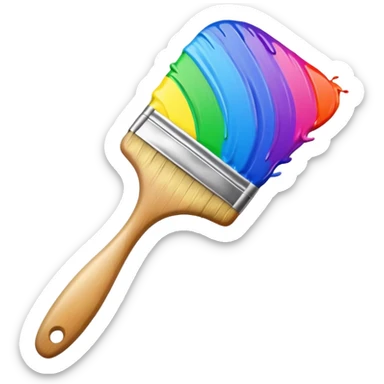 brush making a colorful line sticker