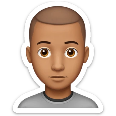 brown skin latino male with buzz cut big nose sticker