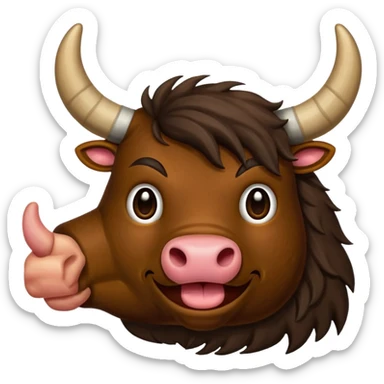 Emoji like (thumbs up) bull's hoof emoji sticker